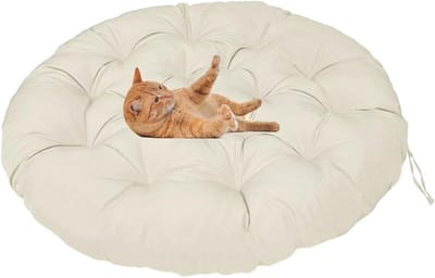 Papasan stoelkussen - Rond zitkussen - Buiten ontspannen - Waterafstotend materiaal - 160x160 cm - Beige