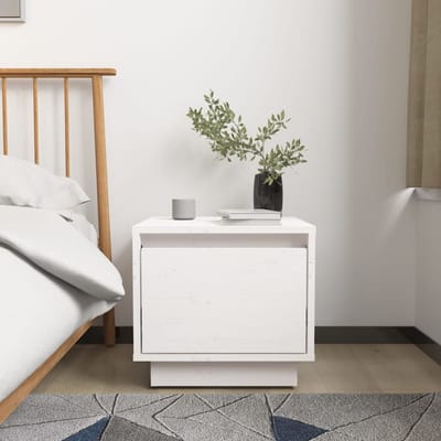 vidaXL - Nachtkastjes - 2 - st - 35x34x32 - cm - massief - grenenhout - wit