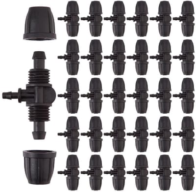 Dailygoods- Bewateringsconnector 30 Stuks - 3/8 Inch/1/4 Inch - Druppelirrigatiehulpstukken - 3-Weg Connector - Tuinsproeier - Reducerend Ontwerp - Irrigatieconnector