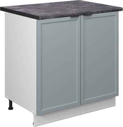 Vicco Keukenonderkast Fame-Line, Licht blauw-grijs/Wit, 80 cm antraciet werkblad