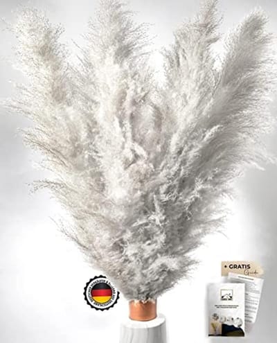 Dried Pampas Grass Decoration XXL - Pack of 10 - Fluffy Dried Flowers for Home Decor - 115-120 cm Boho Style