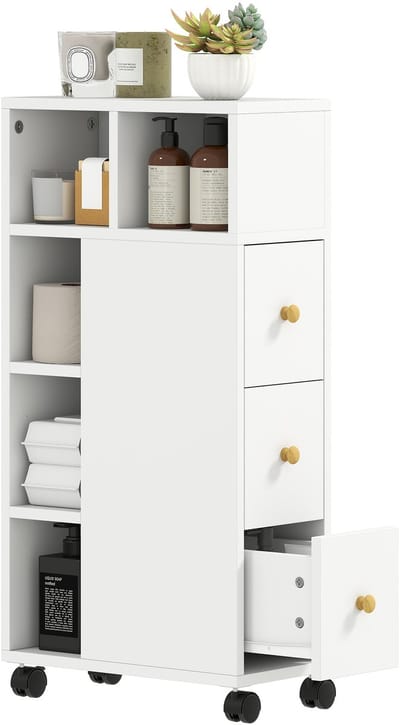 HOMCOM-Badkamerkast-MDF-20x40x80cm-Wit