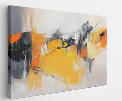 Saammp Canvas Schilderij - Patroon - Geel - Abstract - 60x40 - Foto op canvas - Wanddecoratie - Muurdecoratie Woonkamer - Slaapkamer decoratie - Canvas Print