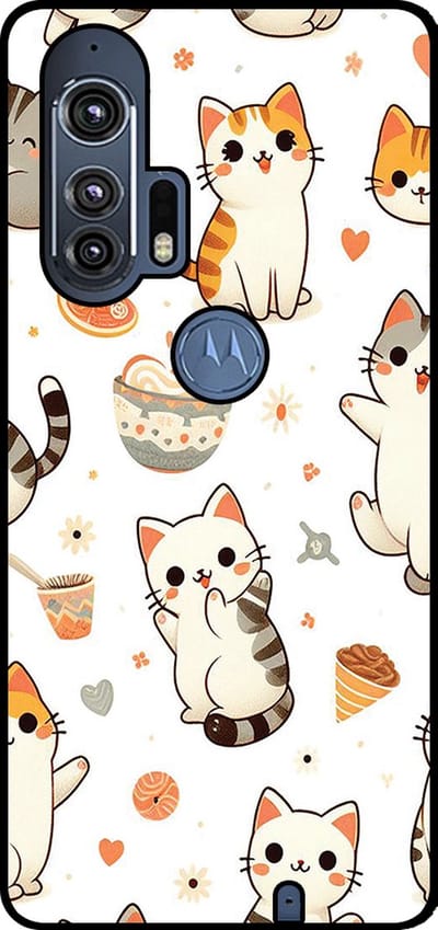 Smartphonica Telefoonhoesje Geschikt voor Motorola Edge Plus met katten opdruk - TPU backcover case cat design geschikt voor Motorola Edge Plus