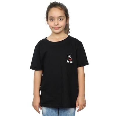Disney Meisjes Mickey Mouse Kickin Retro Borst Katoenen T-shirt (Zwart)
