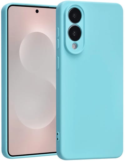 Shockproof Backcover - Liquid Silicone Soft Hoesje - Geschikt voor: Samsung Galaxy S25 Edge - Koraalblauw