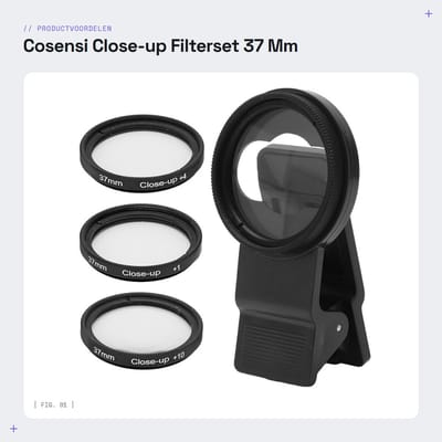 Dailygoods- Close-up Filterset 37 mm - 4-delige Filterset - Macrofilter +1/+2/+4/+10 - Universale Lensfilter - Geschikt voor Mobiele Telefoons - Hoogwaardig Optisch Glas