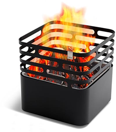 CUBE Vuurplaats - Multifunctioneel als vuurkorf, grill, kruk en tafel - Voor tuin en terras - RVS - Zwart
