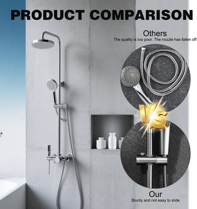 Handdouchehouder 25 mm - ABS materiaal - 360° draaibaar - ideaal voor badkamer - ShopVlot