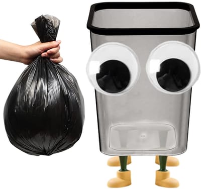 Leuke Vuilnisbak - Afvalmand Emmer - Thuis Gebruik - Transparant Ontwerp - 15 Liter Capaciteit - Big Eyes