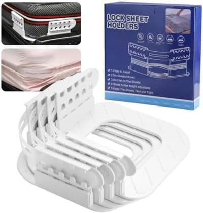 PromoHome 4-delige lakenhouders set met verstelbare hoogte - Anti-slip matras clips
