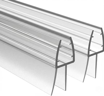 SNJY® Douchestrip - Douchedeurafdichting - Douchedorpel Lekstrip - 100cm - 2 Stuks - Glas Van 5 Tot 8 mm - Transparant