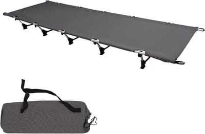 Opklapbed - Kampeerbed Slaapbed - Kamperen Reizen - Lichtgewicht Draagbaar - 190x70cm - Grijs