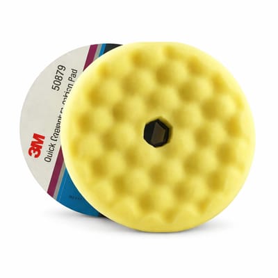 3M 50879 Perfect-It III Quick Connect Dubbelzijdige Gewafelde Hoogglans Polijstschijf 150mm - Geel