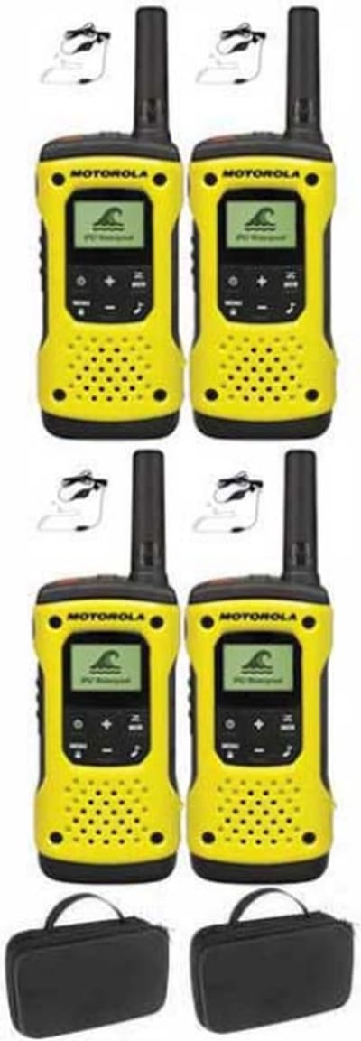 Set van 4 Motorola TLKR T92 H2O IP67 PMR446 Portofoons met beveiliging oortje