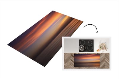 Keukenloper - Loper keuken - Zee - Oranje - Lucht - 120x60 cm - Keukenloper vinyl