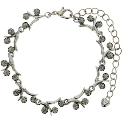 Behave - Zilverkleurige armband - Grijze kristallen - Tijdloze stijl