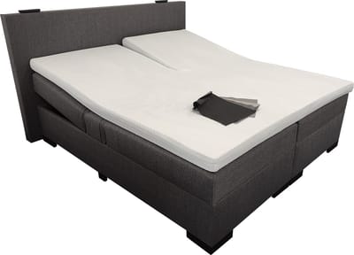 Elektrische Boxspring Milano - 180x200 cm - Heerlijke HR50 koudschuim topper - Kleur: Antraciet Grijs