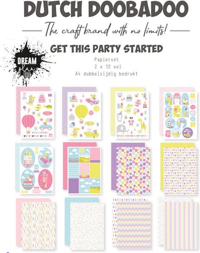 Dutch Doobadoo Papierset Get this party started 473.005.049 (08-23)