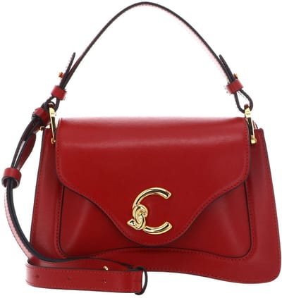 COCCINELLE Leren schoudertas handtas C-Me Calf Handbag Scarlet rood