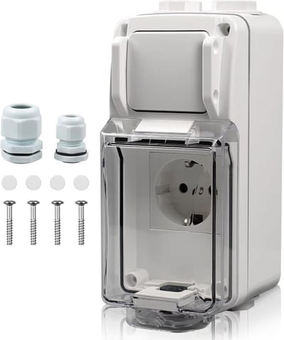 White-Label Buitenstopcontact - Buitenstopcontacten Waterdicht - Tuincontactdoos - Wit