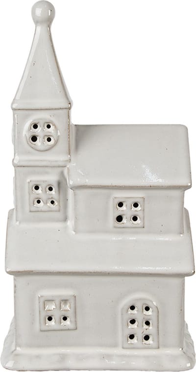 Clayre & Eef Decoratie Huis met LED 23 cm Beige Porselein