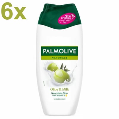 Palmolive Naturals Douchecrème Olive & Milk – 6x 250 ml – Met Vitamine E – Verzachtend & Hydraterend | Voordeelverpakking