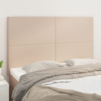 vidaXL - Hoofdbord - cappuccino - 144x5x118/128 - cm - Kunstleer