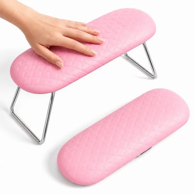 BOTC Nail Armsteun - Manicure Nagelstyliste - PU Leer - Nagelkussen - Manicure Handkussen - Roze