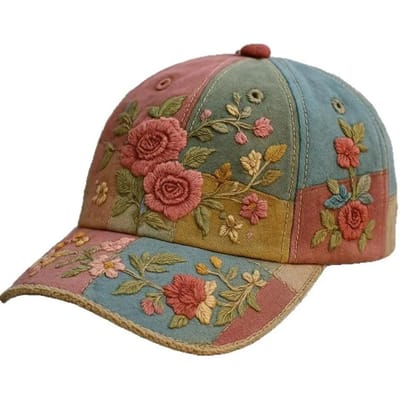 Elegante En Elegante Dames Baseball Creatief Cadeau Polyester Unisex Hoed Vintage Ademende Bloemenpet Retro Geborduurde Hoed brown