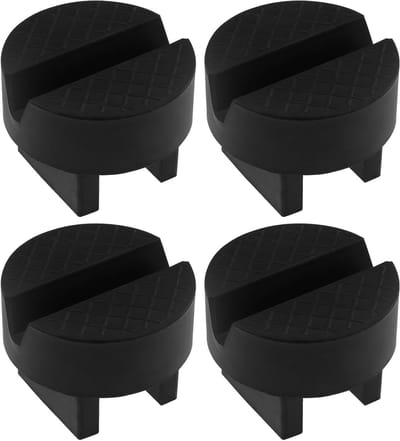 Dailygoods- Rubber Pad 50x65mm - 4 Stuks - Antislip - Heavy-Duty Rubber - V-groefontwerp - Geschikt voor Auto's en Vrachtwagens - Krikpad