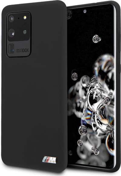 BMW Backcase hoesje geschikt voor Samsung Galaxy S20 Ultra - Effen Zwart - Silicone