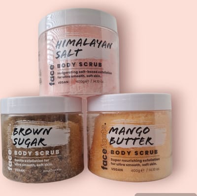 Face Facts Body Scrub Trio Himalayan Salt 400g + Brown Sugar 400g + Mango Butter 400g