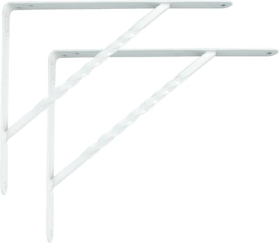 AMIG Plankdrager/steun/beugel Spiraal - 2x - metaal - wit - H150 x B125 mm - Tot 300 kg - boekenplank steunen