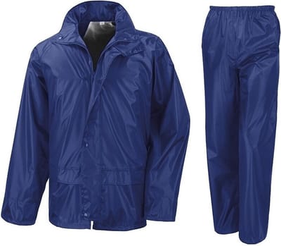 Regenpak winddicht kobalt blauw voor meisjes - Regenjas / regenbroek - Regenkleding voor kinderen 98/104