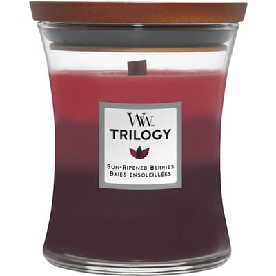 WoodWick Hourglass Trilogy Medium Geurkaars - Sun Ripened Berries - 60 branduren
