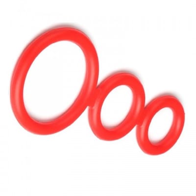 Nooitmeersaai - Cockringen set 3 stuks - Siliconen - Rood - 45-25-20mm
