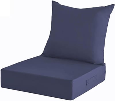 Tuinstoelkussens Set - Terraskussens Rugleuning - Buiten Zitten - Waterbestendig Polyester - 60 x 50 cm - Donkerblauw