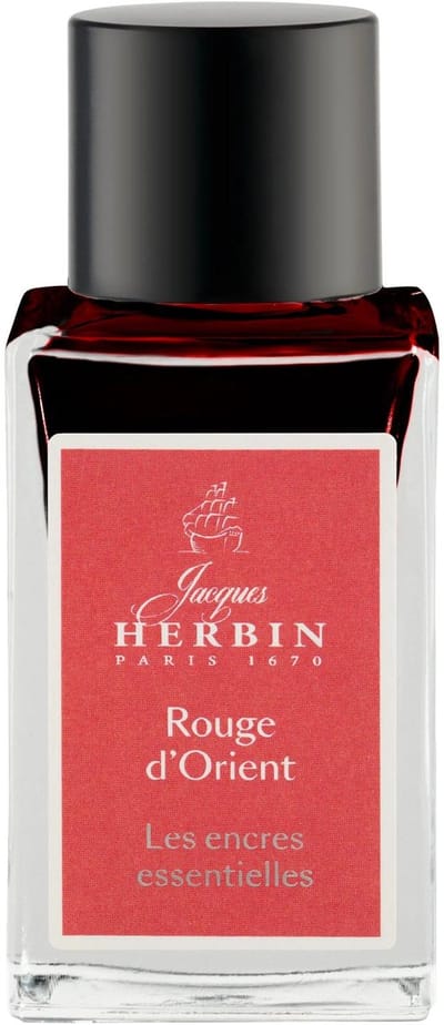 Jacques Herbin Vulpen inkt - Inktfles Essentielles - Rouge d'Orient - 15 ml - Rood