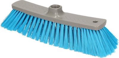 Buemag bezemkop zacht - 34.5 cm - kunststof - grijs/blauw - binnen