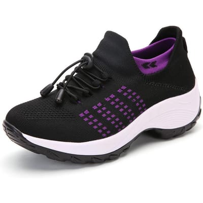 Nieuwe Dames Grote Mesh Ademende Schoenen Trendy Modieuze Lichtgewicht Sneakers Sport Dames Schoenen Casual Schoenen Dames Sneakers 45 black