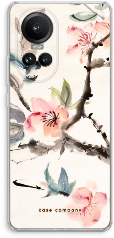Case Company® - Hoesje geschikt voor Oppo Reno 10 Pro hoesje - Japanse bloemen - Soft Cover Telefoonhoesje - Bescherming aan alle Kanten en Schermrand