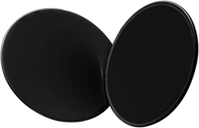 Coresliders Fitness - Schuifschijven Oefening - Core Training - Dubbelzijdig Bruikbaar - 17.5 cm - Zwart