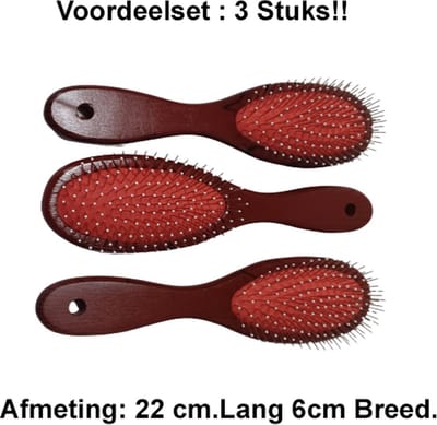 Rojafit Pneumatische Haarborstel - metalen pennen met geparelde nopjes - 22 cm.- Voordeelset  3 Stuks!!