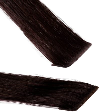 hair2heart Invisible Tape Extensions Echt Haar Premium - 10 Tapes 50cm 5/0 middenbruin