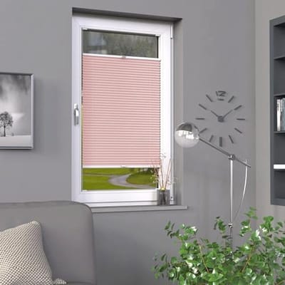 Deco-Raum Plissé op maat, roze raam, plissé, jaloezie, zonwering, inkijkbescherming, lichtdoorlatend, rolgordijn voor ramen en deuren, B: 30-40 cm, H: 101-150 cm