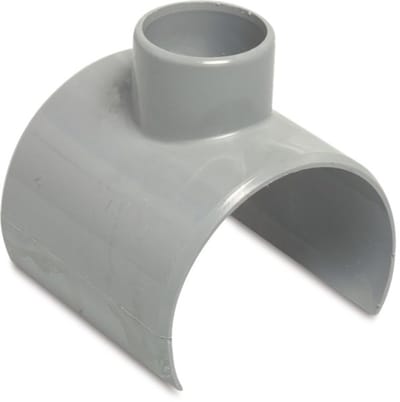 PVC klemzadel – 110 x 50 mm lijmzadel x lijmmof grijs KOMO