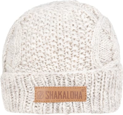 Shakaloha Gebreide Wollen Muts Heren & Dames Beanie Hat van schapenwol met polyester fleece voering - Blow Beanie Beige Unisex - One Size Wintermuts