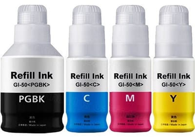 ABC huismerk set 4x fles navulinkt geschikt voor Canon GI-50 Pixma G5050 G5055 G6050 G6055 G7050 GM2050 GM4040 GM4050