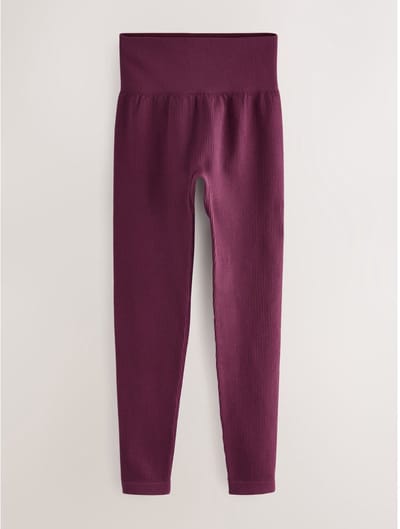 Next - Dames - Geribbelde, naadloze legging met hoge taille - Rood